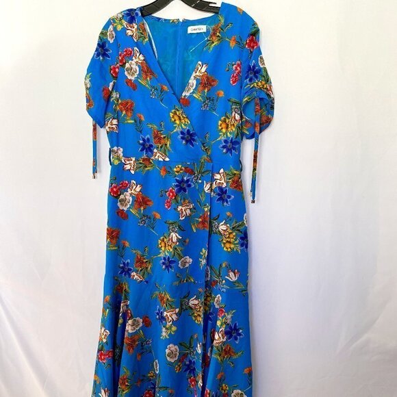 Calvin Klein Blue Floral Summer Dress - Picture 1 of 14